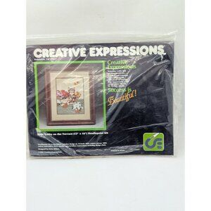 1983 sealed Creative Expressions Needlepoint Tabby On The Terrace 3004 12” X 16”